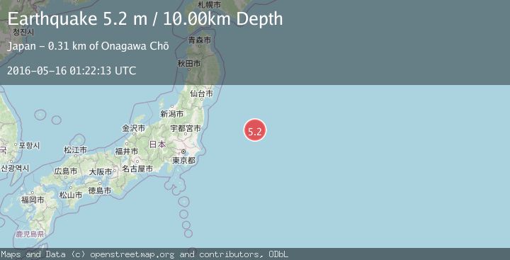 Map of OFF EAST COAST OF HONSHU, JAPAN