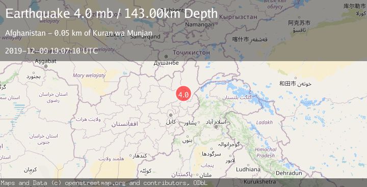 Map of HINDU KUSH REGION, AFGHANISTAN
