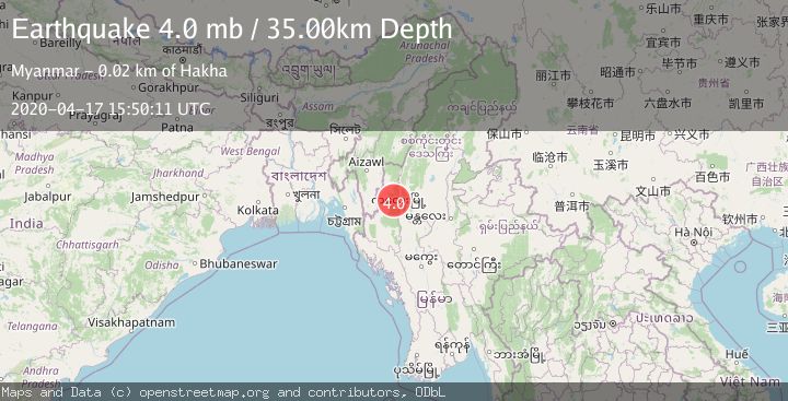 Map of MYANMAR-INDIA BORDER REGION