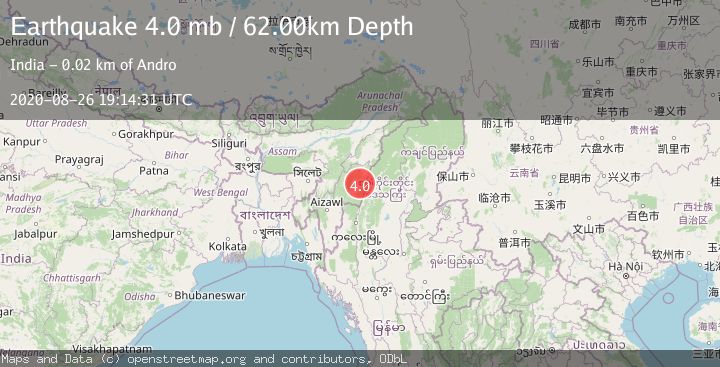 Map of MYANMAR-INDIA BORDER REGION