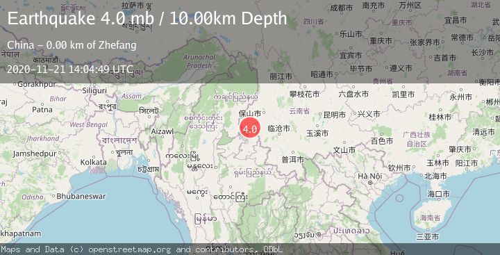 Map of MYANMAR-CHINA BORDER REGION