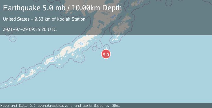Map of SOUTH OF ALASKA