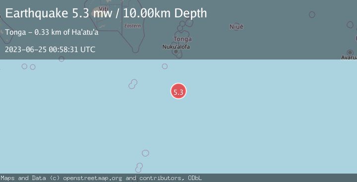 Map of SOUTH OF TONGA