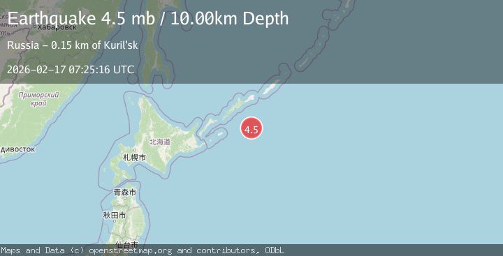 Map of EAST OF KURIL ISLANDS