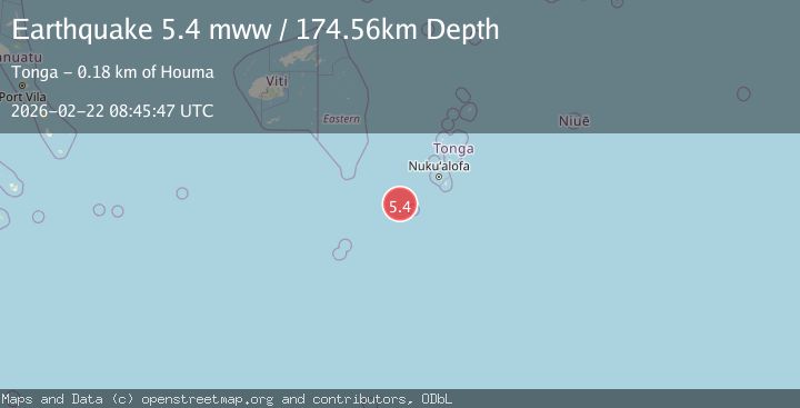 Map of SOUTH OF FIJI ISLANDS
