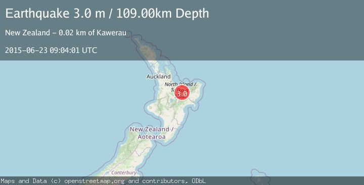 Map of NORTH ISLAND OF NEW ZEALAND