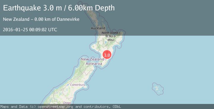 Map of NORTH ISLAND OF NEW ZEALAND