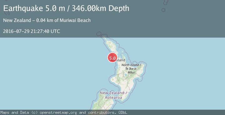 Map of NORTH ISLAND OF NEW ZEALAND