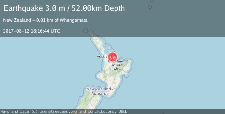 Map of NORTH ISLAND OF NEW ZEALAND