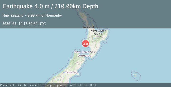 Map of NORTH ISLAND OF NEW ZEALAND