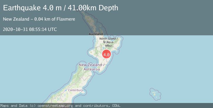Map of NORTH ISLAND OF NEW ZEALAND