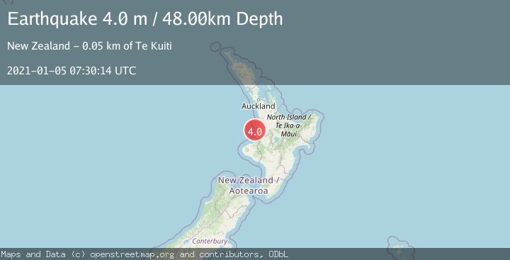 Map of NORTH ISLAND OF NEW ZEALAND