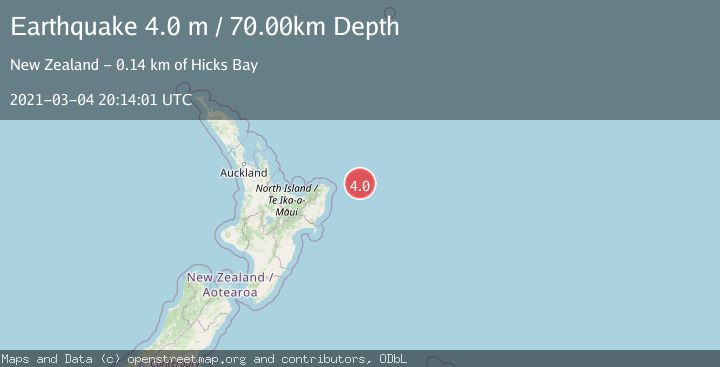 Map of OFF E. COAST OF N. ISLAND, N.Z.