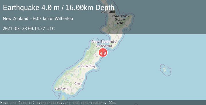 Map of OFF E. COAST OF S. ISLAND, N.Z.