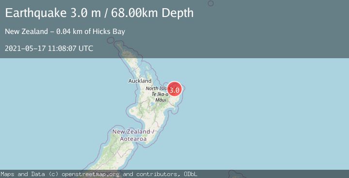 Map of OFF E. COAST OF N. ISLAND, N.Z.