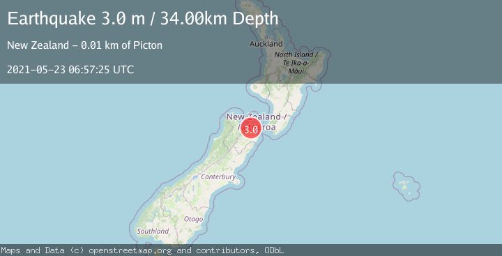 Map of SOUTH ISLAND OF NEW ZEALAND