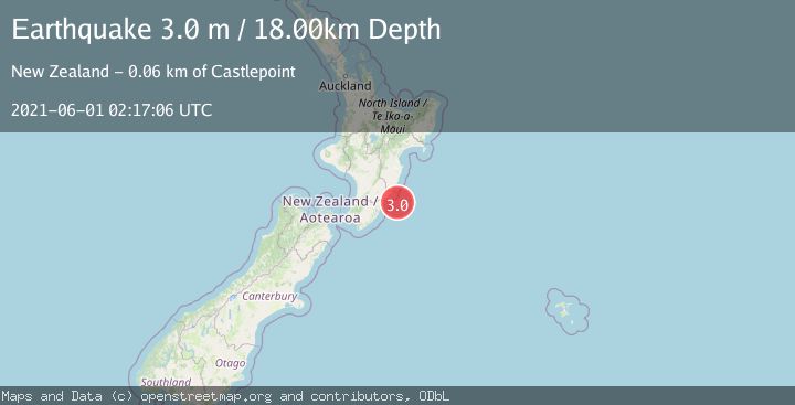 Map of NORTH ISLAND OF NEW ZEALAND