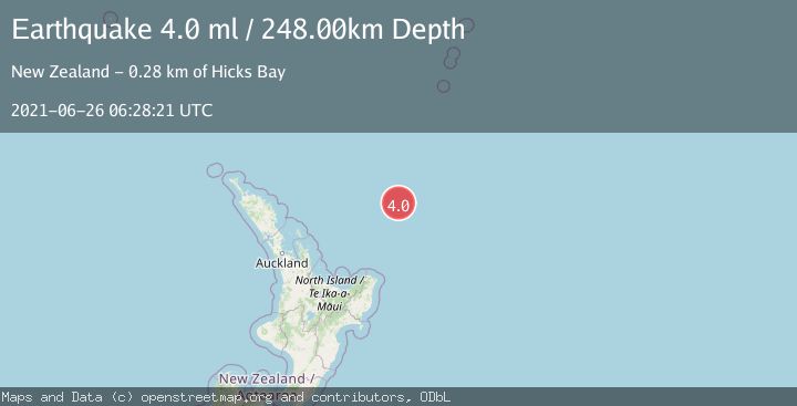 Map of OFF E. COAST OF N. ISLAND, N.Z.