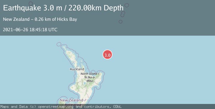 Map of OFF E. COAST OF N. ISLAND, N.Z.