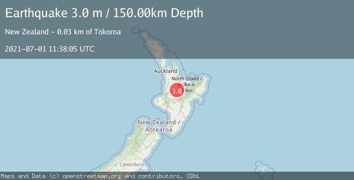 Map of NORTH ISLAND OF NEW ZEALAND