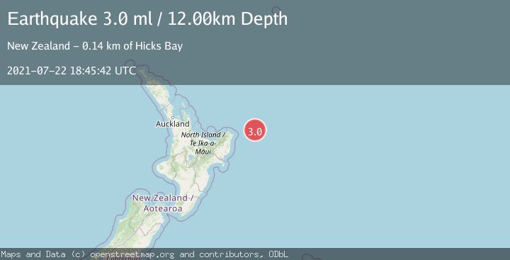 Map of OFF E. COAST OF N. ISLAND, N.Z.