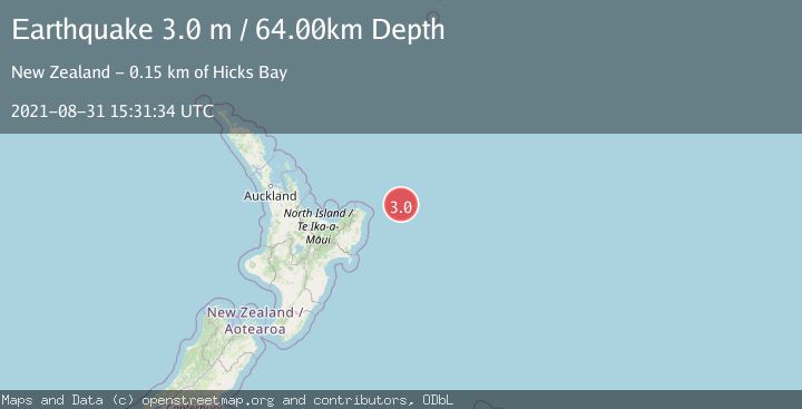 Map of OFF E. COAST OF N. ISLAND, N.Z.