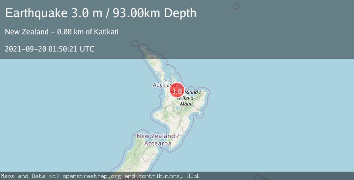 Map of NORTH ISLAND OF NEW ZEALAND