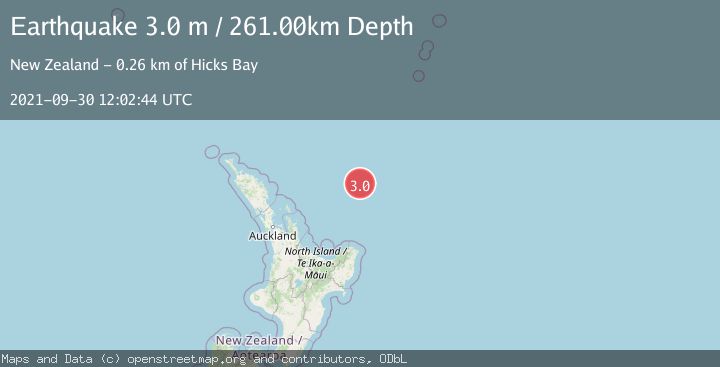 Map of OFF E. COAST OF N. ISLAND, N.Z.