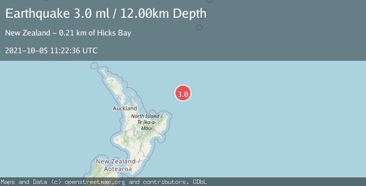 Map of OFF E. COAST OF N. ISLAND, N.Z.
