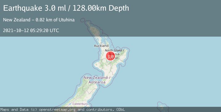 Map of NORTH ISLAND OF NEW ZEALAND