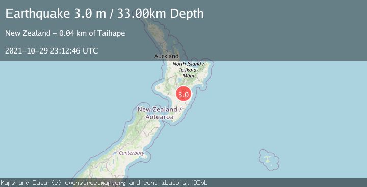 Map of NORTH ISLAND OF NEW ZEALAND