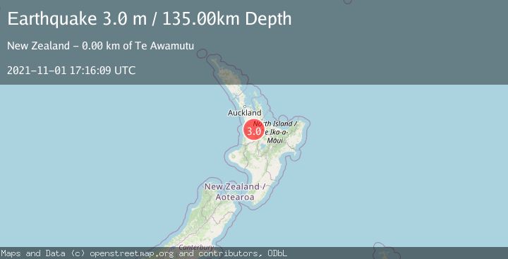 Map of NORTH ISLAND OF NEW ZEALAND