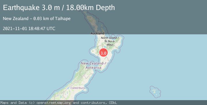 Map of NORTH ISLAND OF NEW ZEALAND