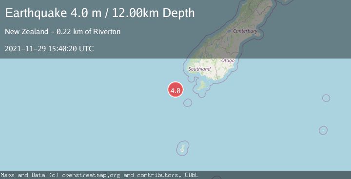 Map of OFF W. COAST OF S. ISLAND, N.Z.