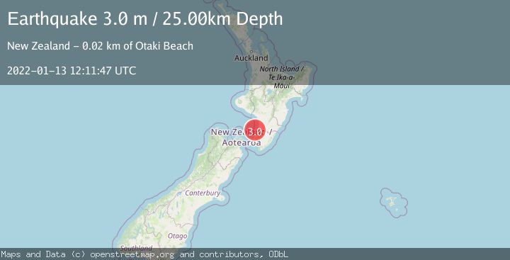 Map of NORTH ISLAND OF NEW ZEALAND
