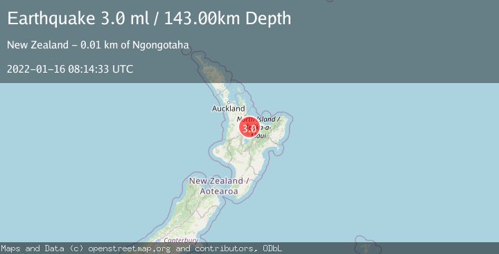 Map of NORTH ISLAND OF NEW ZEALAND