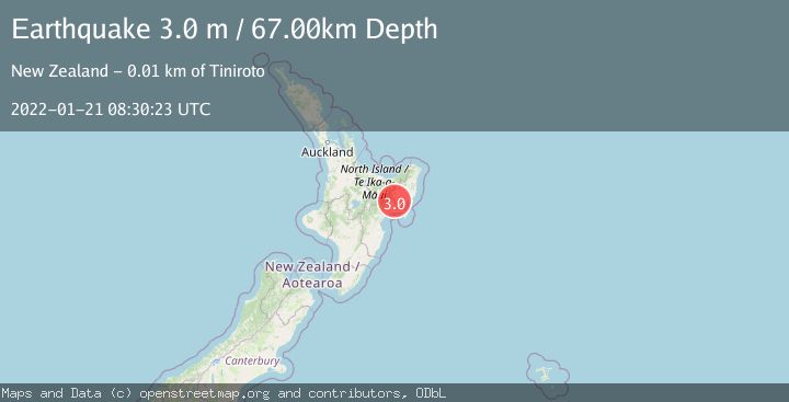 Map of NORTH ISLAND OF NEW ZEALAND