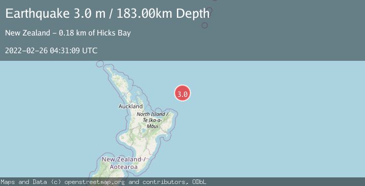 Map of OFF E. COAST OF N. ISLAND, N.Z.