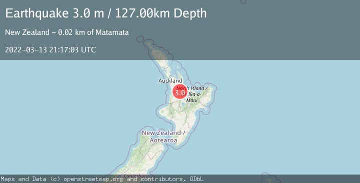Map of NORTH ISLAND OF NEW ZEALAND