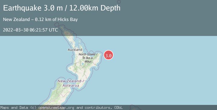 Map of OFF E. COAST OF N. ISLAND, N.Z.