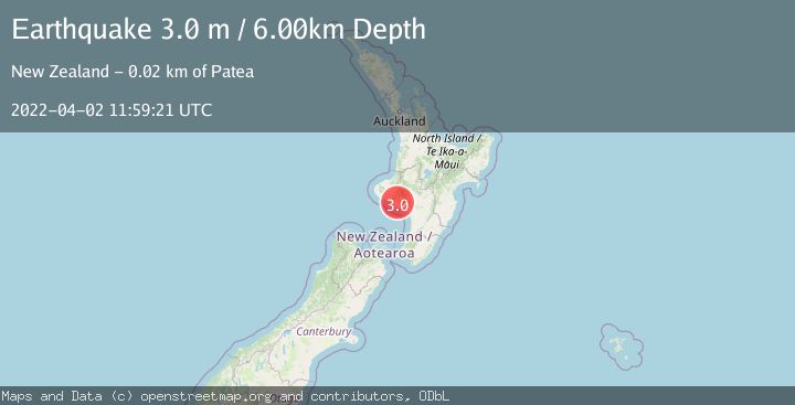 Map of NORTH ISLAND OF NEW ZEALAND