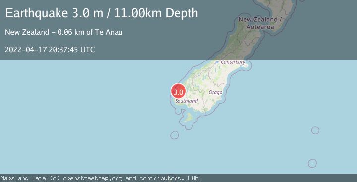Map of OFF W. COAST OF S. ISLAND, N.Z.