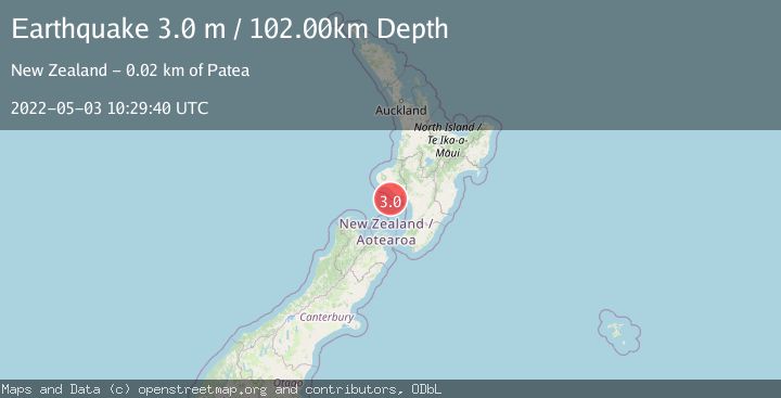Map of NORTH ISLAND OF NEW ZEALAND