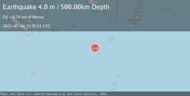 Map of SOUTH OF FIJI ISLANDS