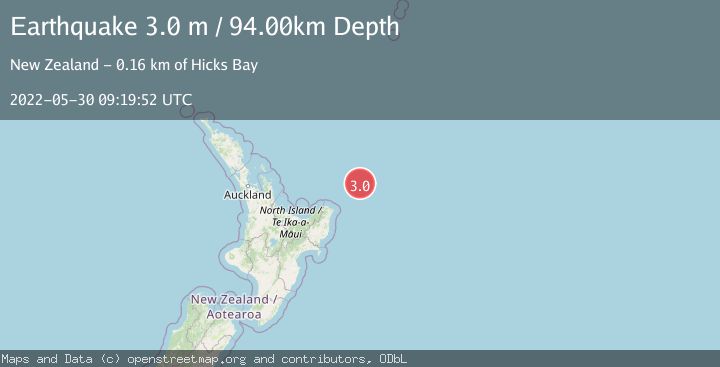 Map of OFF E. COAST OF N. ISLAND, N.Z.
