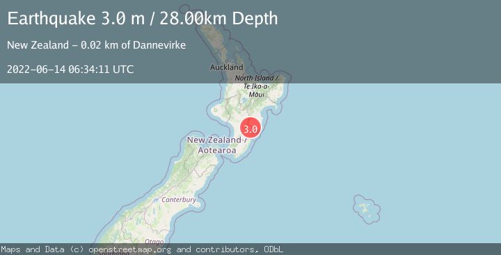 Map of NORTH ISLAND OF NEW ZEALAND