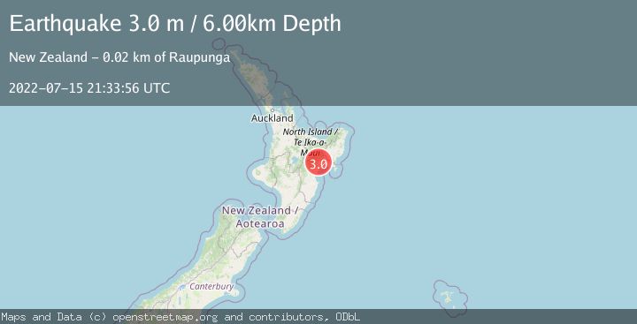 Map of NORTH ISLAND OF NEW ZEALAND