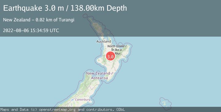 Map of NORTH ISLAND OF NEW ZEALAND