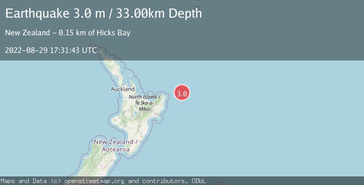 Map of OFF E. COAST OF N. ISLAND, N.Z.