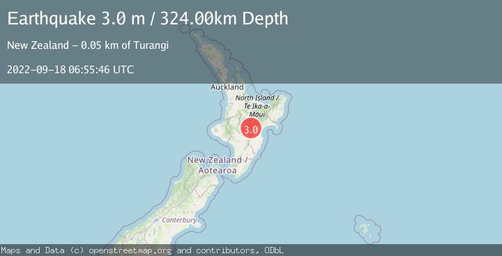 Map of NORTH ISLAND OF NEW ZEALAND